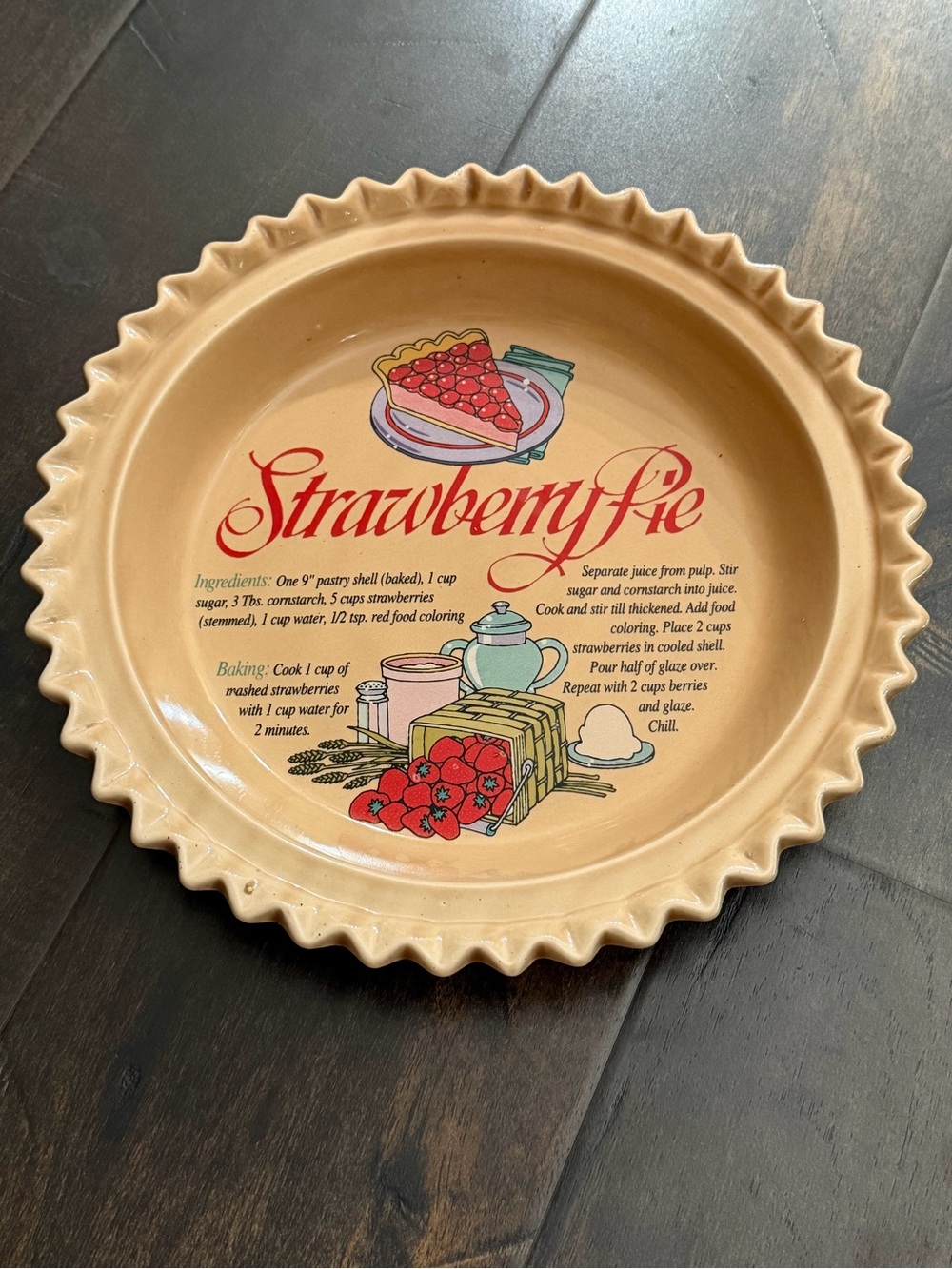 Vintage Strawberry Pie Dish